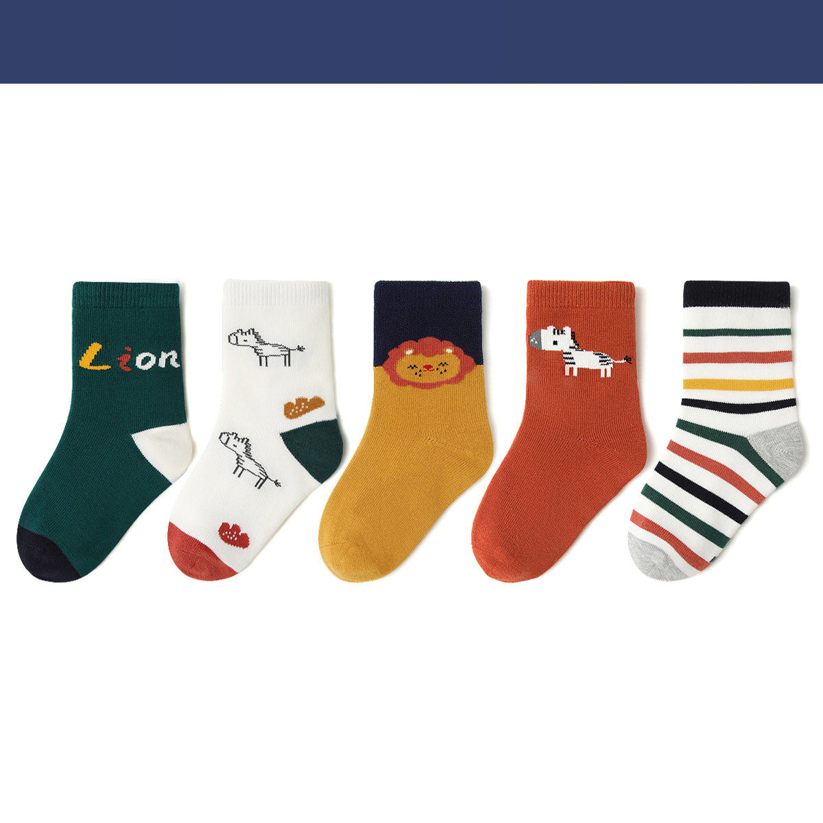 Lot de 5 Paires de Chaussettes Enfants CUHK – Motifs Sportifs, Coton Peigné