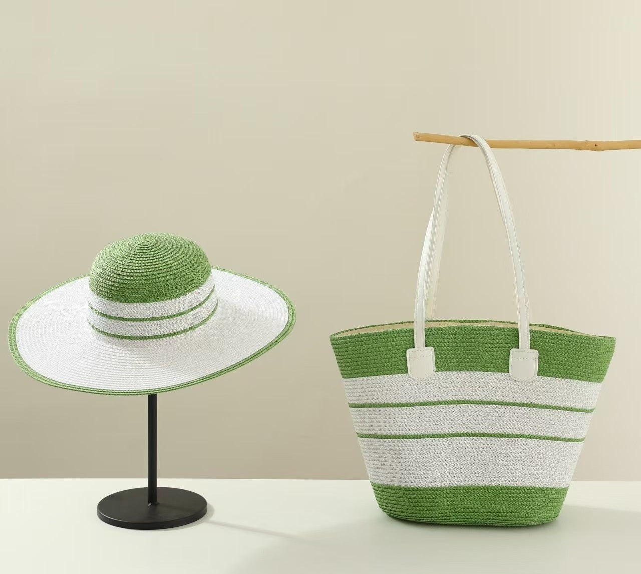 Chapeau de paille & sac assorti – protection solaire