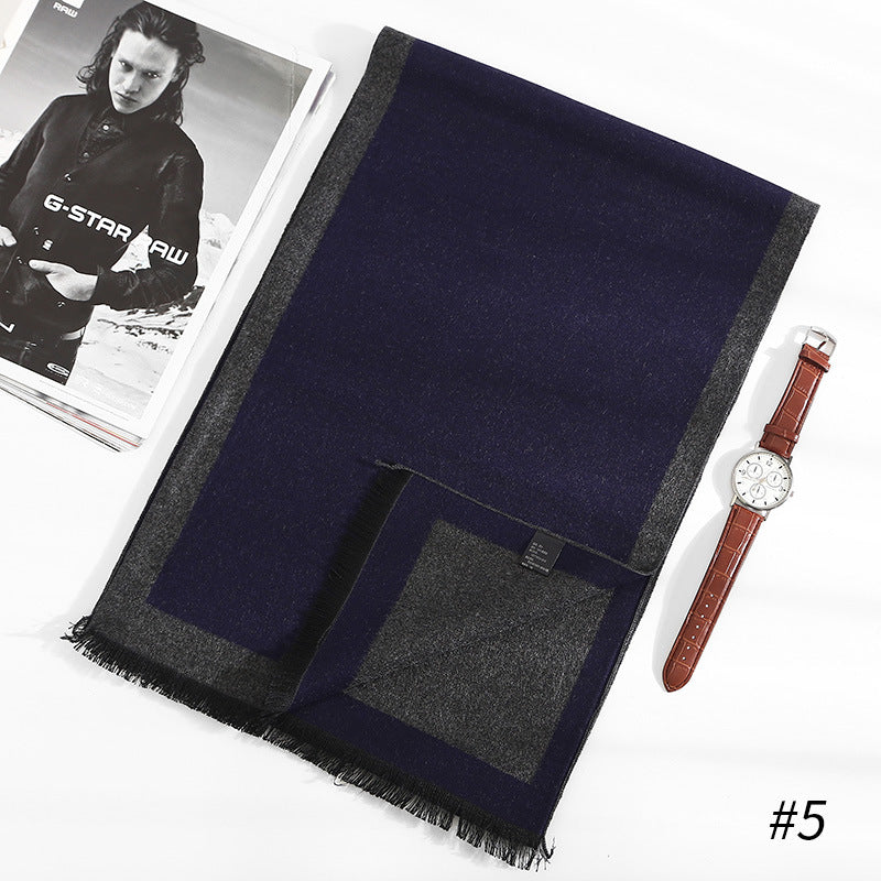 Écharpe en soie artificielle brossée – Chaude et simple pour automne et hiver