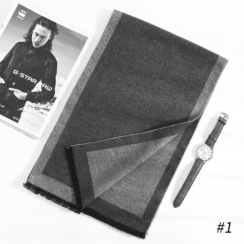 Écharpe en soie artificielle brossée – Chaude et simple pour automne et hiver