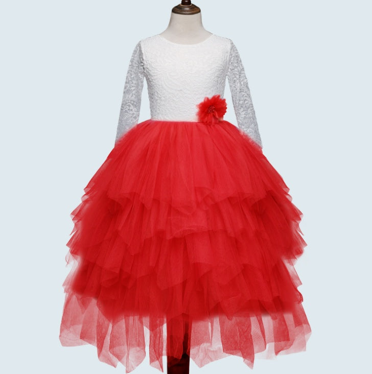 Robe enfant en tulle brodé – Élégance et légèreté pour occasions spéciales