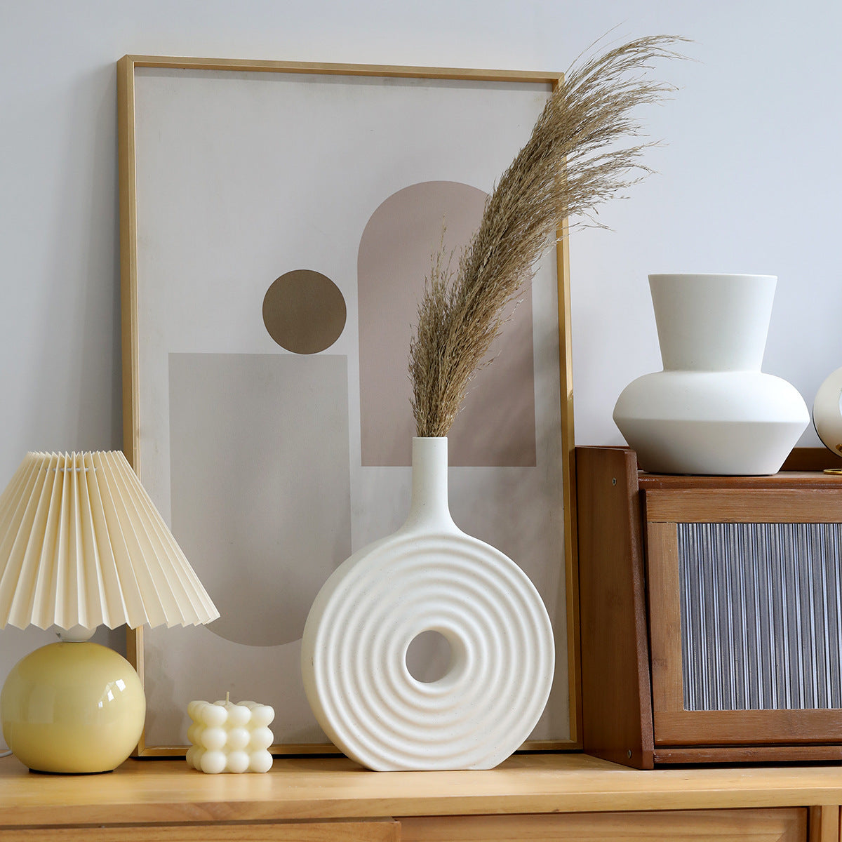 Vase en céramique de style nordique – Décoration moderne pour salon ou bureau