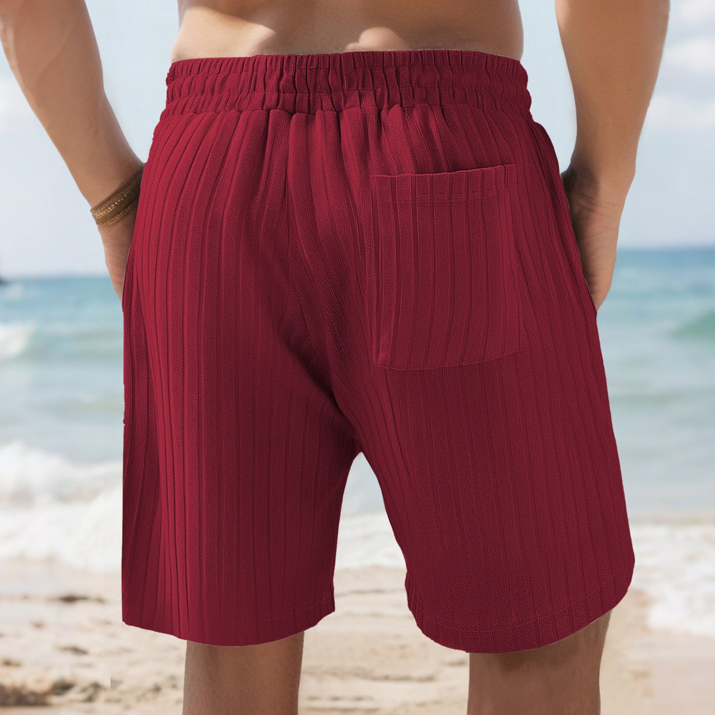 Short Homme Multi-Poches – Style Sport et Plage à Rayures