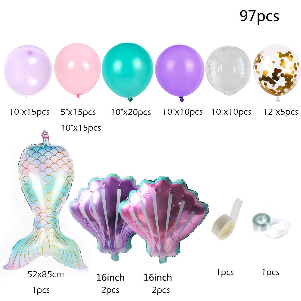Kit Ballons Thème Sirène – Coquillages et Nageoire