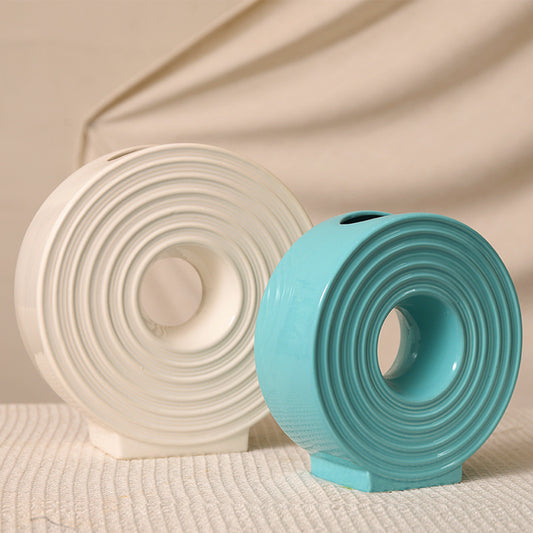 Vase rond en céramique style japonais – Décoration zen moderne pour fleurs séchées ou fraîches