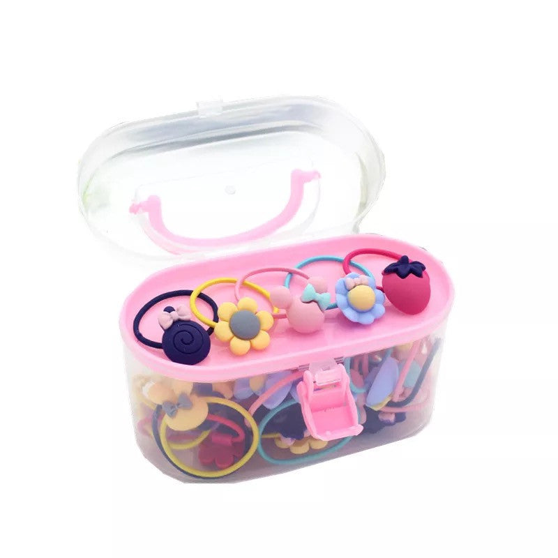 Boîte de Rangement Accessoires Cheveux Enfants – Elastiques et Anneaux Princesse, Elastiques Cartoon