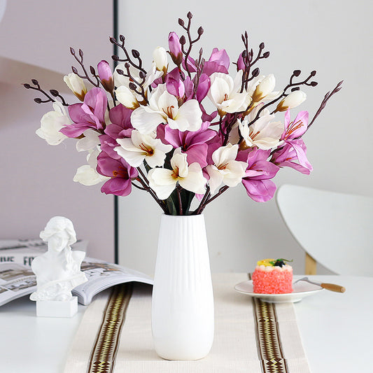 Bouquet de magnolias artificiels – Fleurs en soie pour décoration élégante