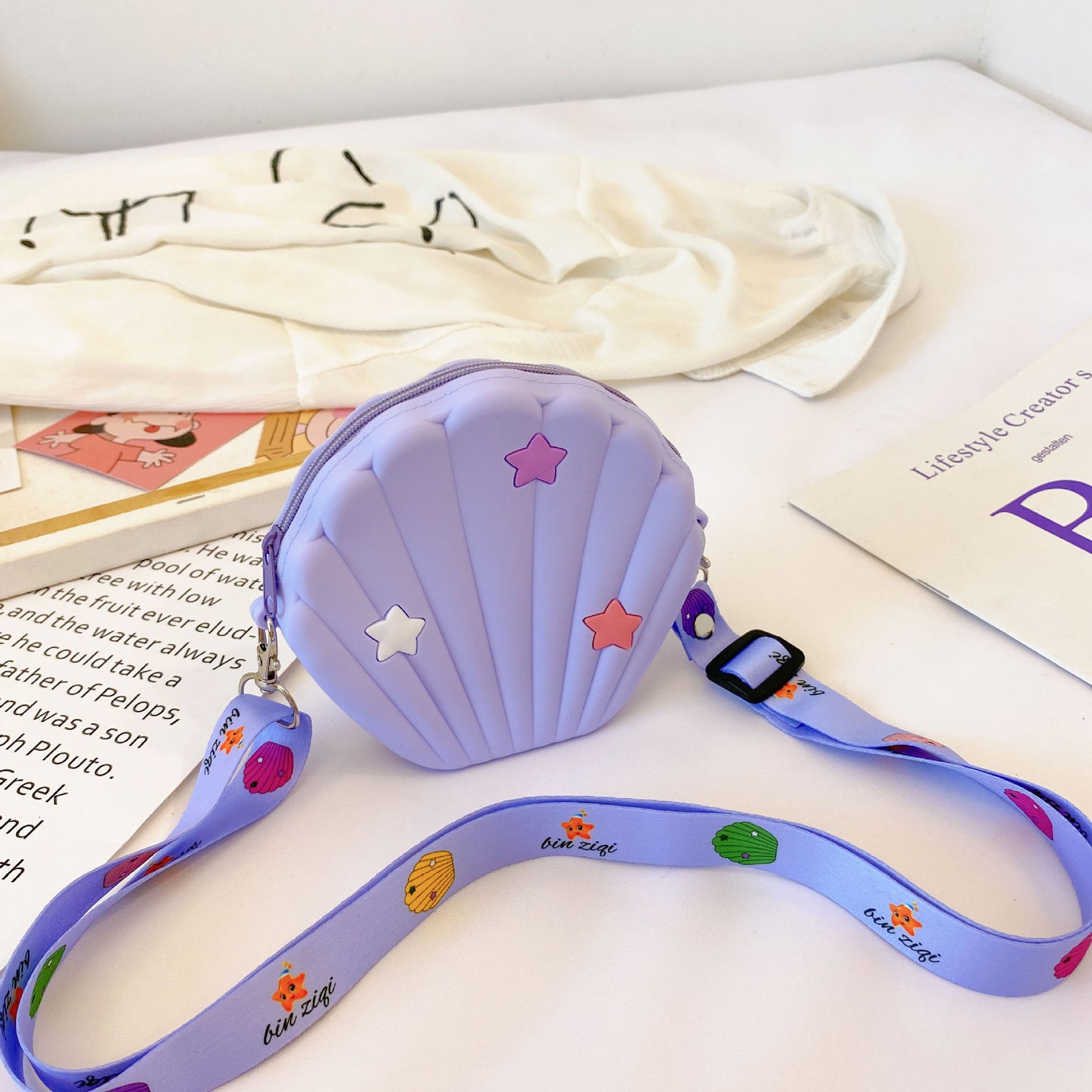 Sac à Bandoulière Enfant en Silicone – Étoile à Cinq Branches, Sac Accessoire Coloré