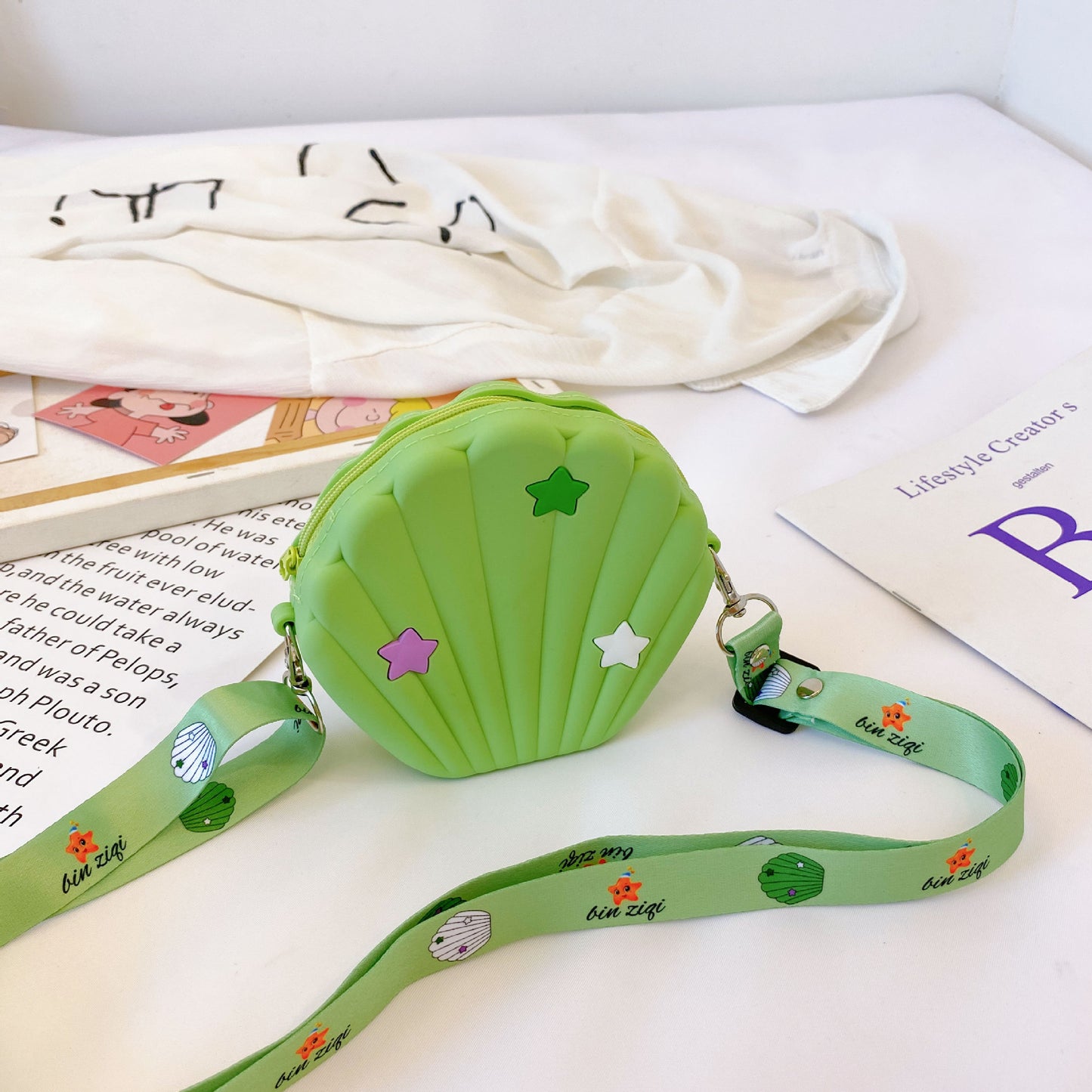 Sac à Bandoulière Enfant en Silicone – Étoile à Cinq Branches, Sac Accessoire Coloré