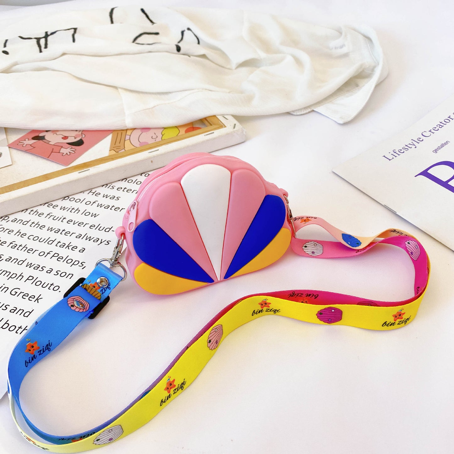 Sac à Bandoulière Enfant en Silicone – Étoile à Cinq Branches, Sac Accessoire Coloré