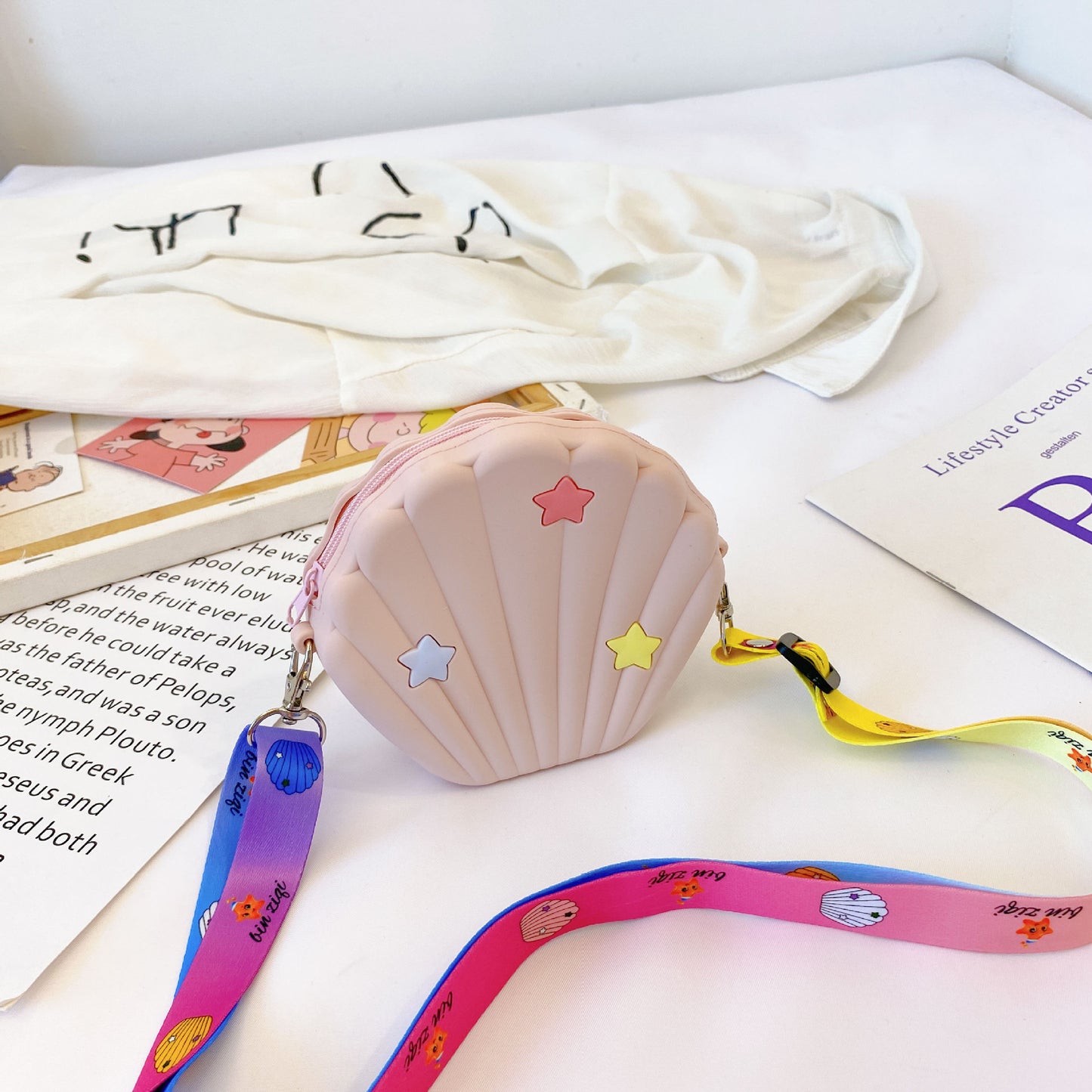 Sac à Bandoulière Enfant en Silicone – Étoile à Cinq Branches, Sac Accessoire Coloré