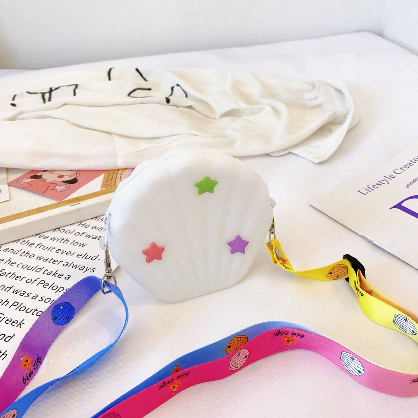 Sac à Bandoulière Enfant en Silicone – Étoile à Cinq Branches, Sac Accessoire Coloré