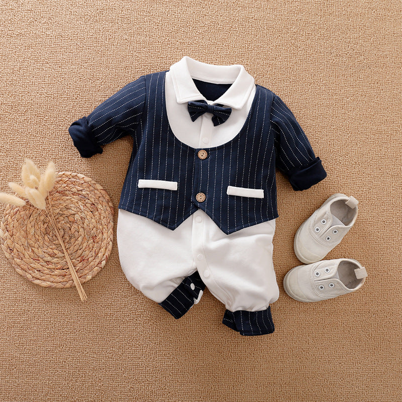 Combinaison bébé gentleman à manches longues – Tenue élégante et confortable