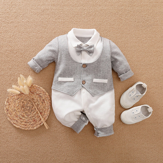 Combinaison bébé gentleman à manches longues – Tenue élégante et confortable