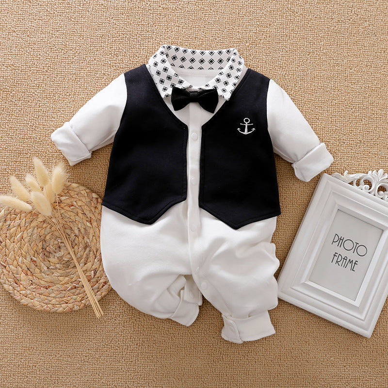 Combinaison bébé gentleman à manches longues – Tenue élégante et confortable