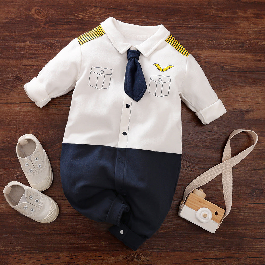 Combinaison bébé gentleman à manches longues – Tenue élégante et confortable
