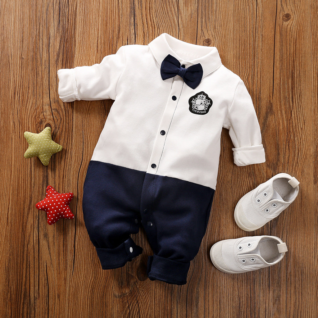 Combinaison bébé gentleman à manches longues – Tenue élégante et confortable