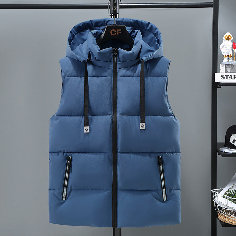 Gilet homme épaissi chaud uni – Vêtement sans manches confortable