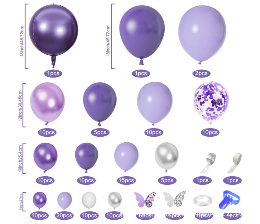 Kit de Décoration de Fête avec Ballons – 145 Pièces