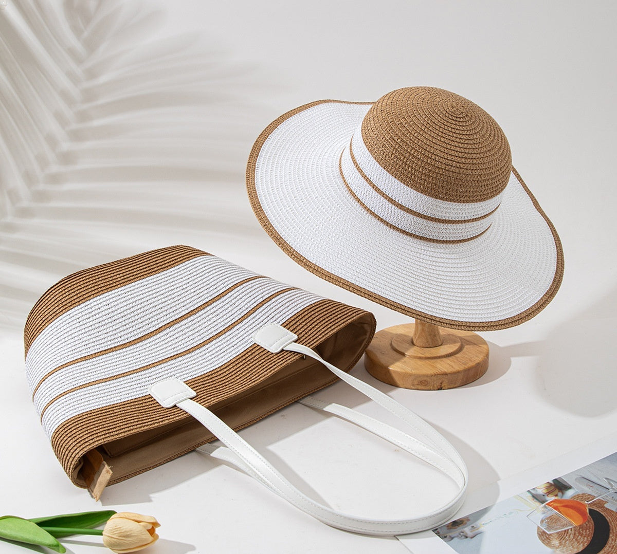 Chapeau de paille & sac assorti – protection solaire