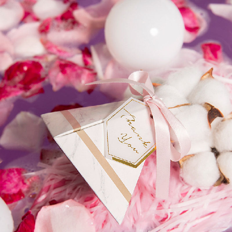 Boîte à Bonbons Mariage Style Marbre – 50 pièces