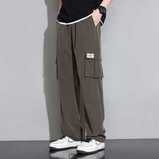 Pantalon Cargo Homme Été – Tissu Ice Silk Léger et Respirant