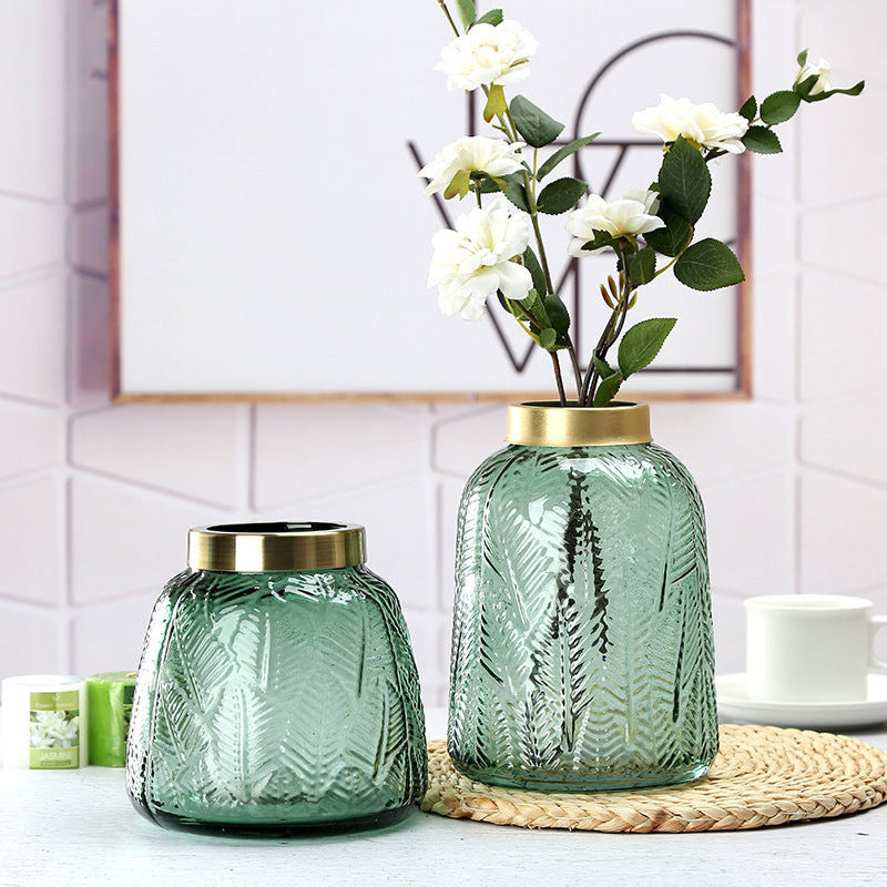 Vase en verre soufflé design géométrique – Style européen élégant