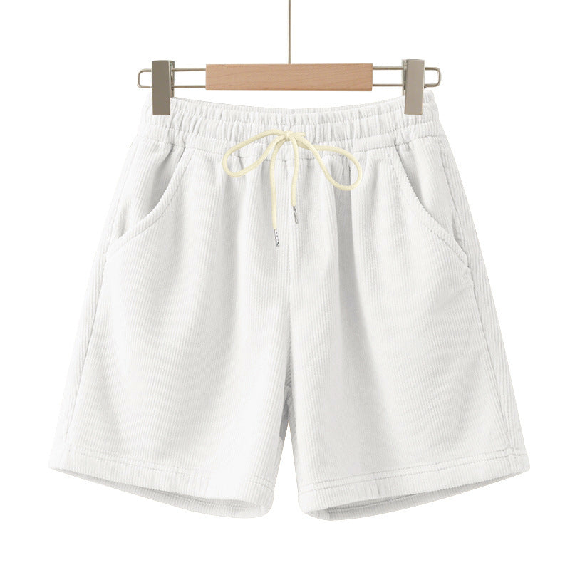 Short Homme Velours Côtelé – Taille Élastique et Style Plage Décontracté