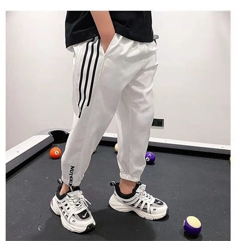 Pantalon de sport garçon en soie glacée – Séchage rapide et confort estival