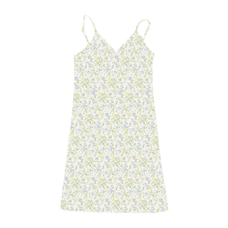 Robe bretelles rétro Pure Desire – Imprimé vintage & col en V