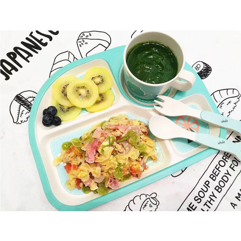 Ensemble de Vaisselle pour Enfants en Fibre de Bambou – 5 Pièces Écologiques