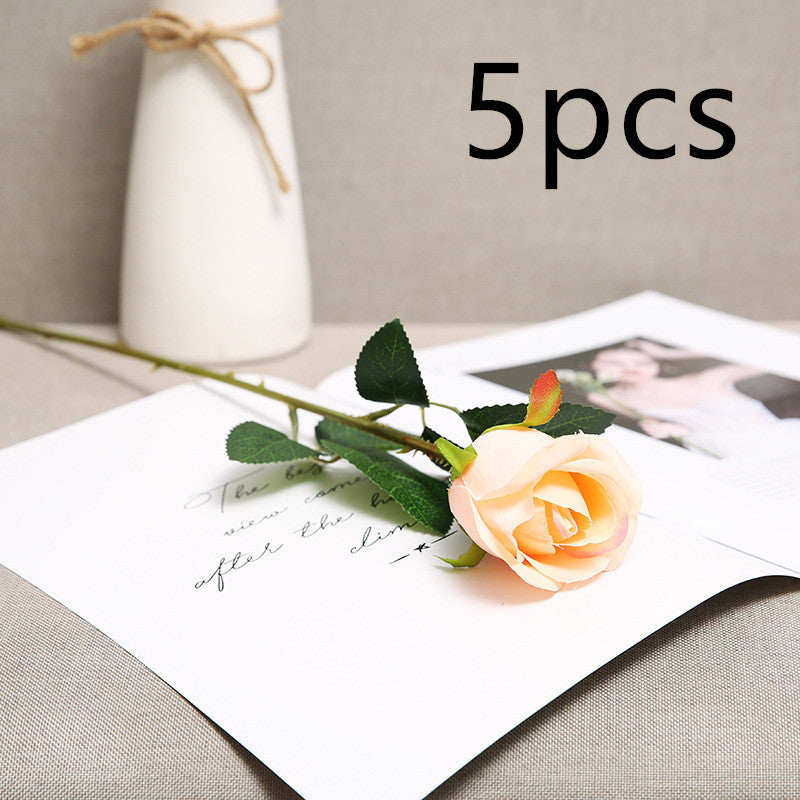 Bouquet de roses rouges artificielles – Fleurs en tissu pour décoration romantique