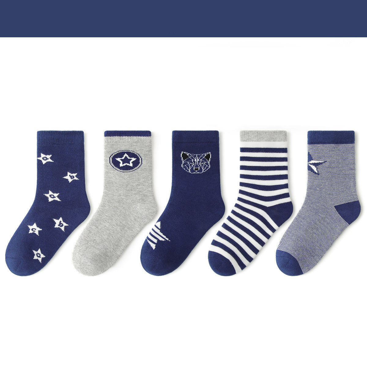 Lot de 5 Paires de Chaussettes Enfants CUHK – Motifs Sportifs, Coton Peigné