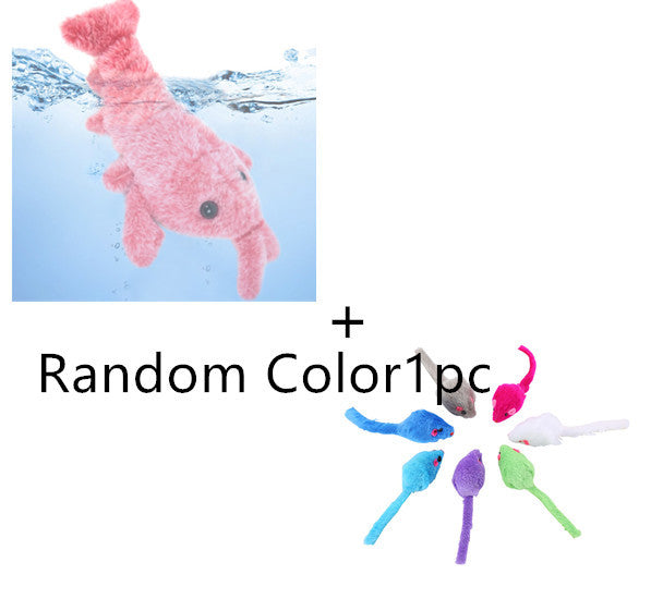 Jouet Chat Électronique USB – Crevette ou Langouste Sautante en Peluche Interactif