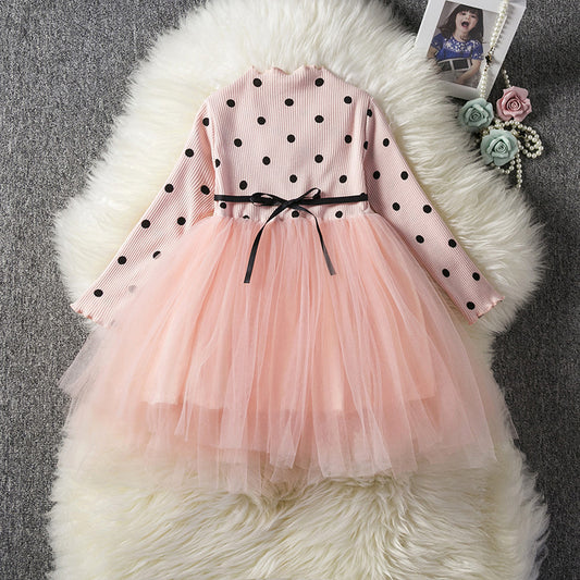 Robe tutu manches longues et dentelle pour bébé fille – Première fête & cérémonie