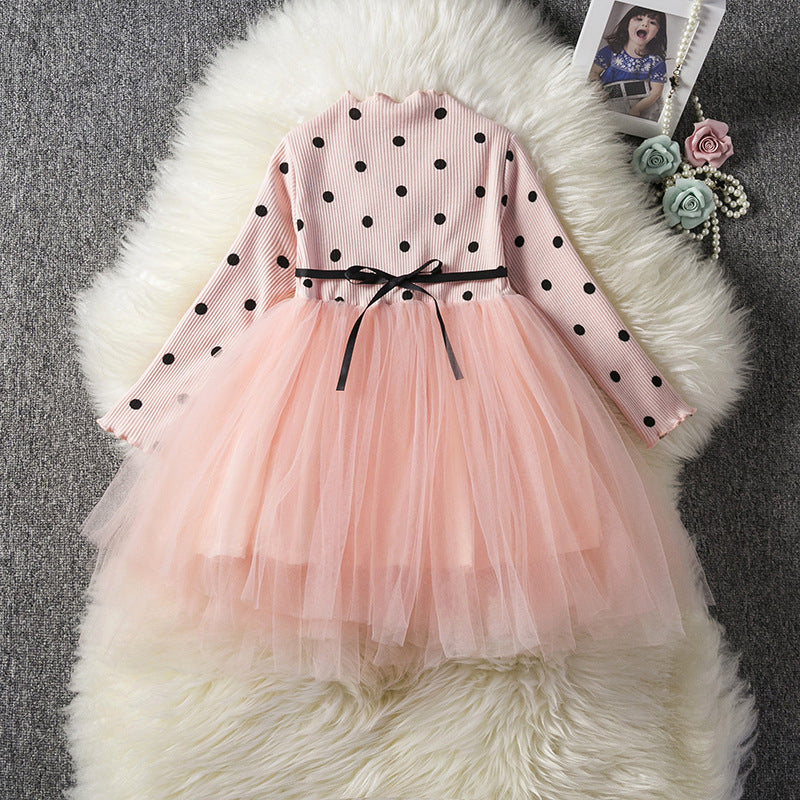 Robe tutu manches longues et dentelle pour bébé fille – Première fête & cérémonie