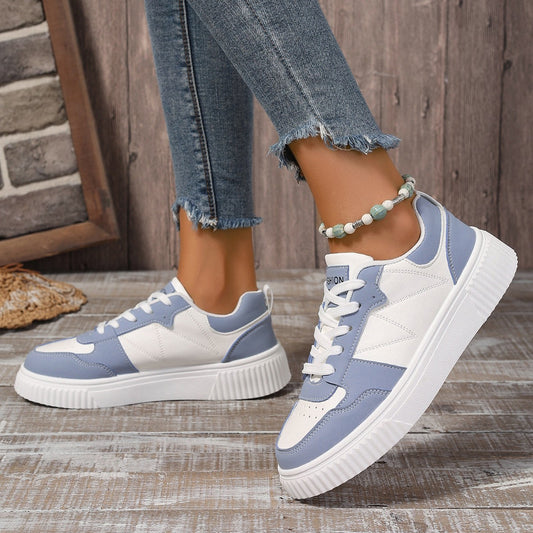 Sneakers skate légères à semelle épaisse – style étudiant sport-casual