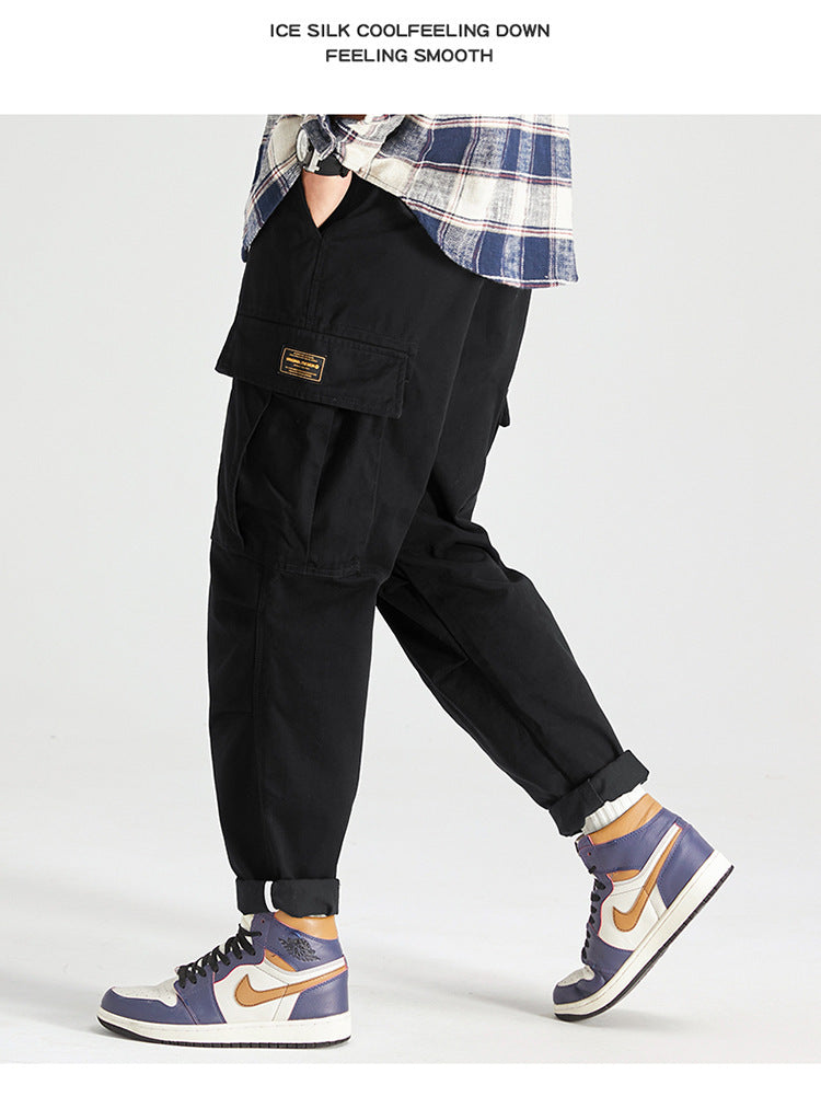 Pantalon Homme Casual – Coupe Loose avec Grandes Poches