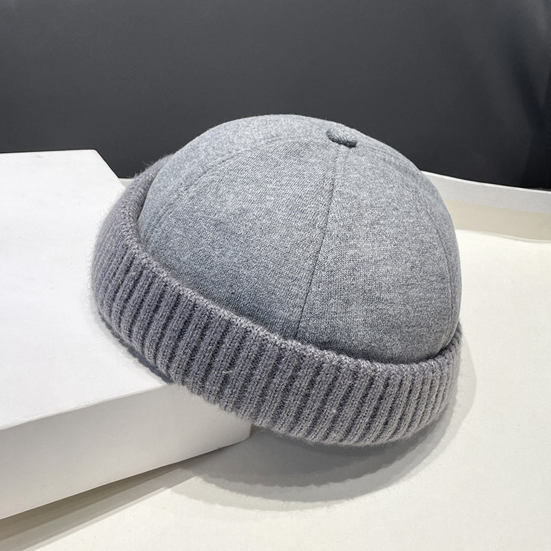 Béret en velours daim pour homme – Chapeau melon style rétro automne/hiver