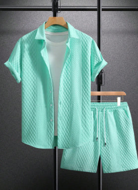 Ensemble homme décontracté – Chemise ample manches courtes & short assorti
