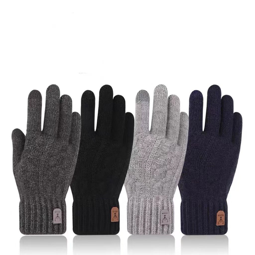 Gants homme en laine tricotée – Anti-froid pour conduite et activités extérieures