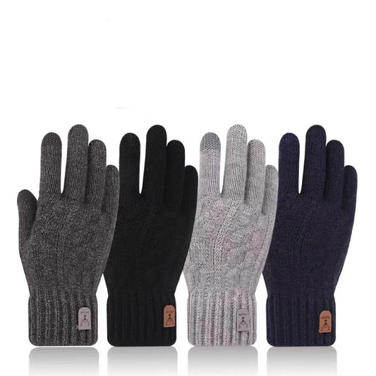 Gants homme en laine tricotée – Anti-froid pour conduite et activités extérieures