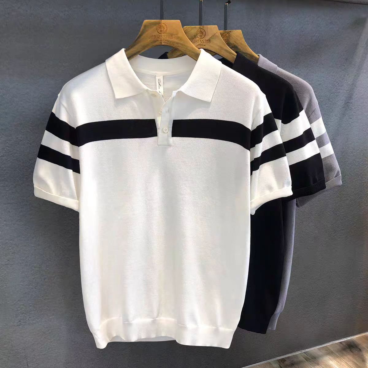 Polo homme manches courtes à col classique – Pull léger et élégant