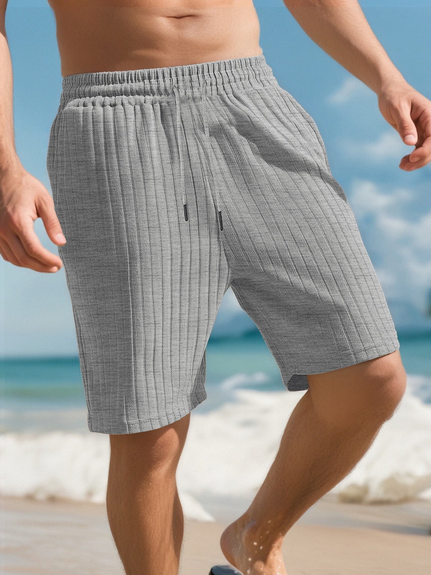 Short Homme Multi-Poches – Style Sport et Plage à Rayures