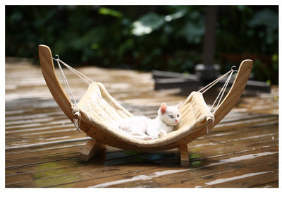 Hamac Chat en Bois – Lit Suspendu Élégant pour Chat et Petit Animal