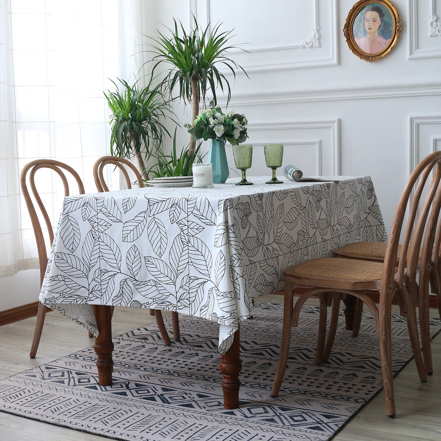 Nappe imprimée décorative – Housse table café ou repas en tissu léger
