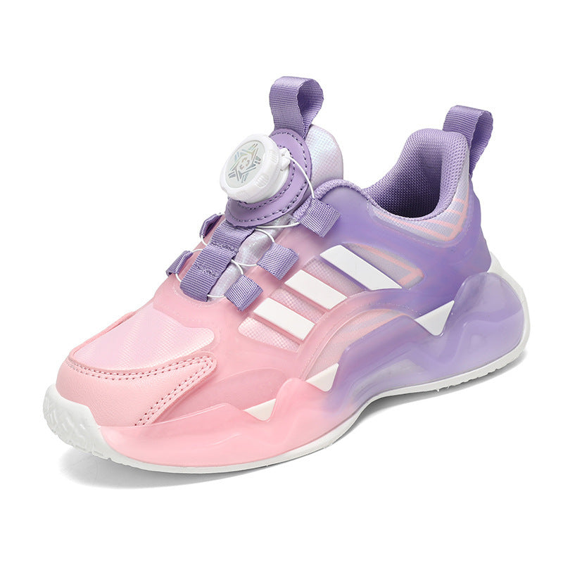 Chaussures de sport pour enfants à bouton rotatif – Semelle souple et antidérapante