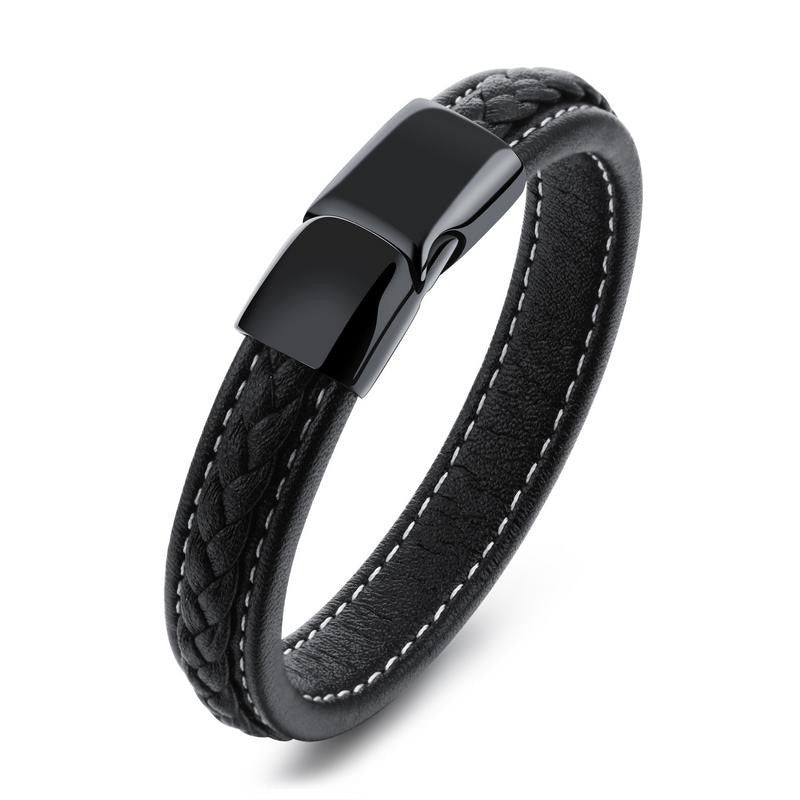 Bracelet en titane noir pour homme – Design géométrique, élégant et durable