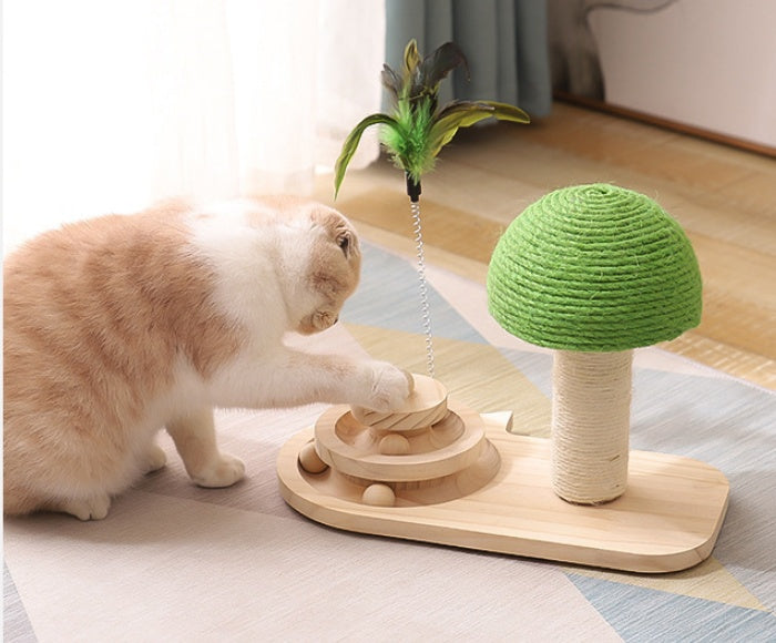 Arbre à Griffer pour Chat avec Boules en Sisal – Poste de Grattage Double‑Boules