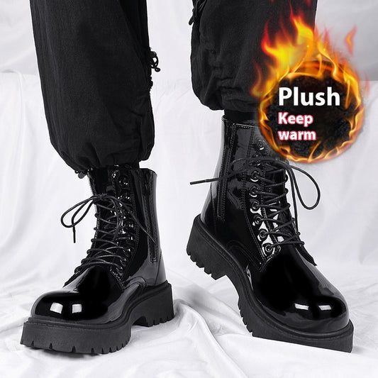 Bottes en Cuir Noir pour Homme – Style Britannique, Confort et Élégance